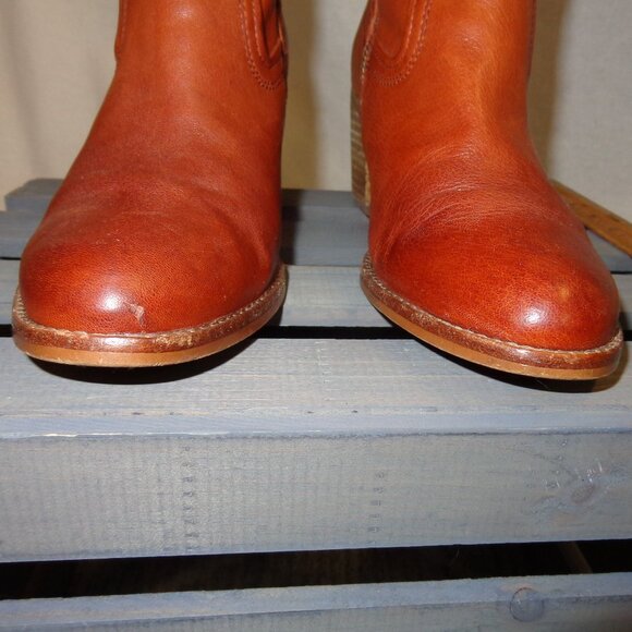 Arturo Chiang Size 9M Masin Orangish Brown Leather Boots - Picture 3 of 16